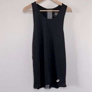 Asics Men’s D1 Singlet, Black with Grey stripe, Medium